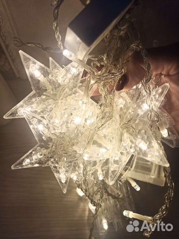 Гирлянды звёзды+ полумесяц новые р.1,5м*3м. Новая