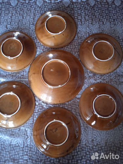 Редкий набор тарелок Обливная Керамика из СССР нов