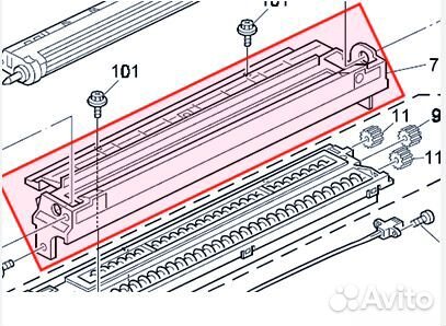 Верхняя крышка блока проявки Ricoh B0393159