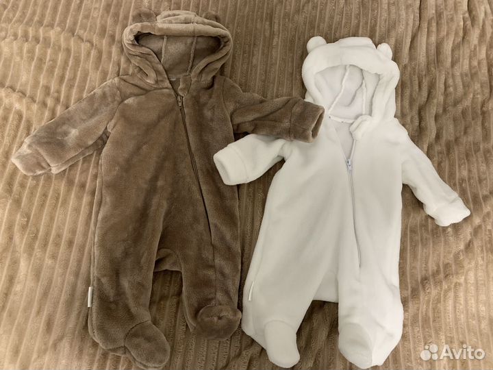 Комбинезоны плюшевые на новорожденного 50-56