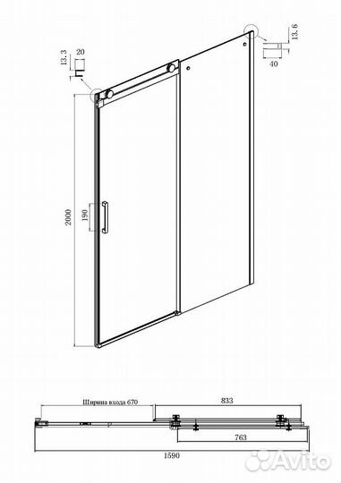 Душ. уголок Ambassador 120cm chrome 19021105hx-12