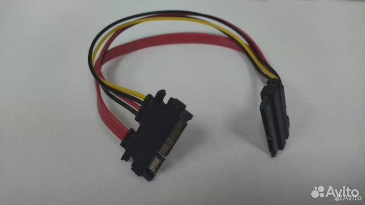 Кабель SATA (22pin) 7pin+15pin Male - Female, 30см