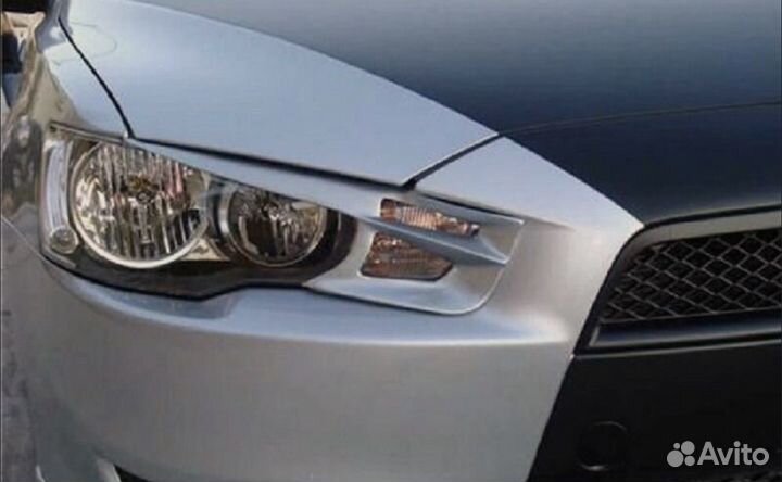 Накладки на передние фары для Mitsubishi Lancer X