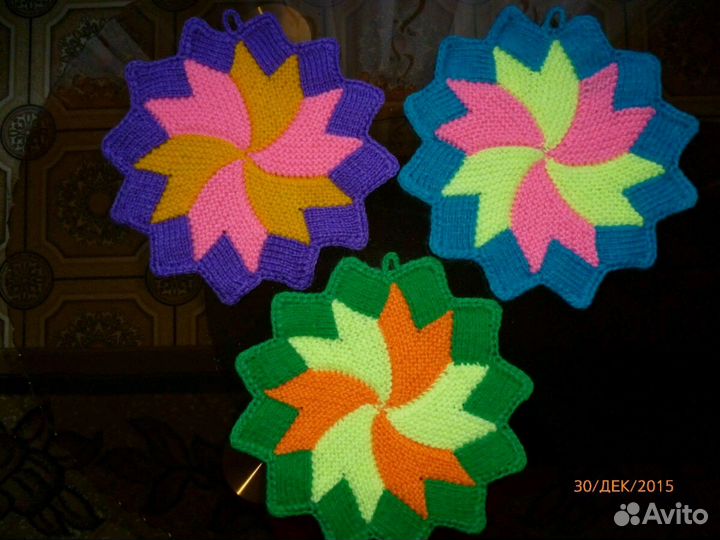 Вязаные прихватки