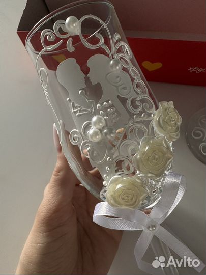 Свадебные бокалы ручной работы