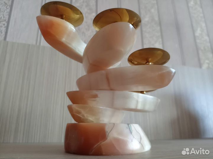 Подсвечник из натурального камня, селенит