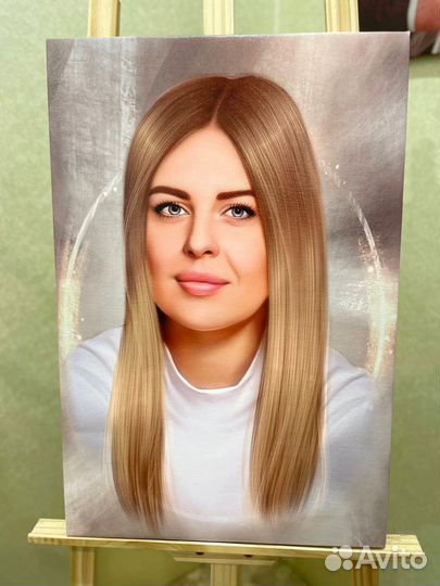 Портрет по фото на холсте