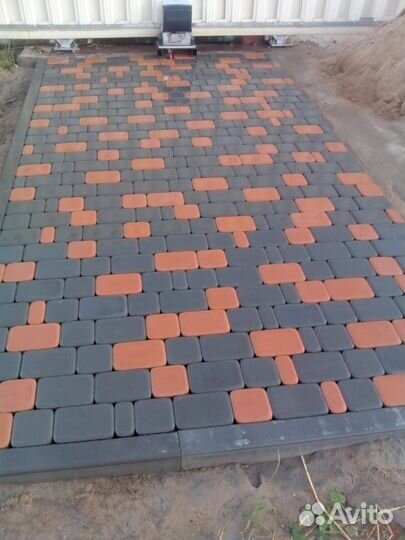 Укладка тротуарной плитки, брусчатка