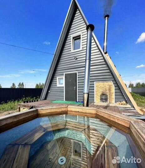 Дом А-фрейм с чаном и с баней посуточно