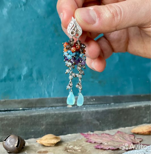 Серьги - фруктовые льдинки