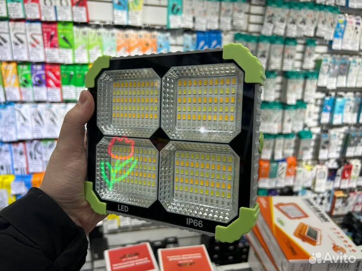 Сверхмощный фонарь прожектор с пультом и powerbank