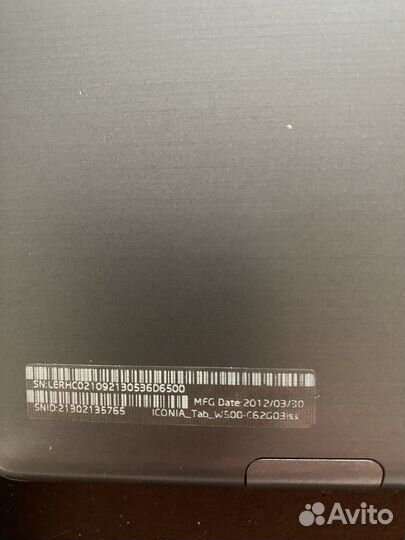 Продаю планшет acer iconia tabW500