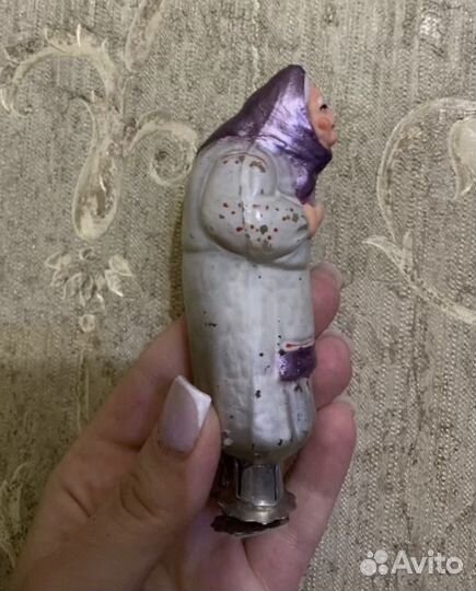 Елочная игрушка СССР старуха для Ольги