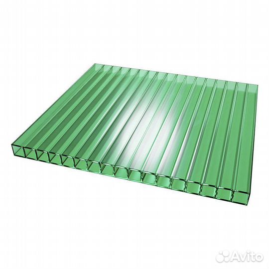 Поликарбонат сотовый 4 мм Зеленый Ultramarin