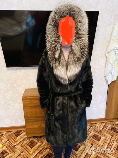 Шуба норковая с капюшоном 42 44