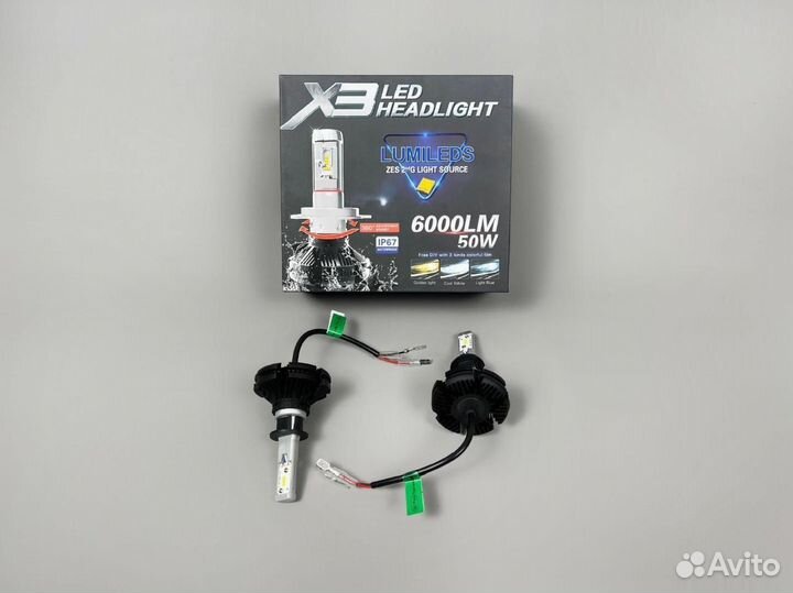 Лампы H1 LED 6000 LM X3