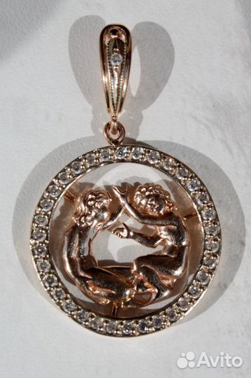 Золотой кулон знак зодиака 