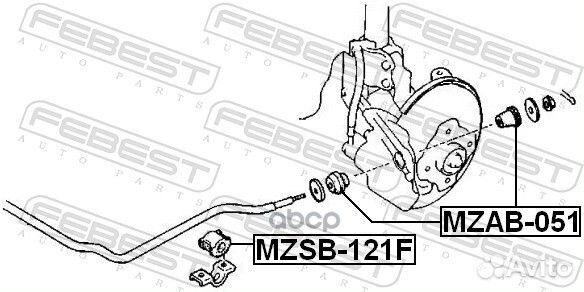 Втулка стабилизатора перед прав/лев mzsb121F