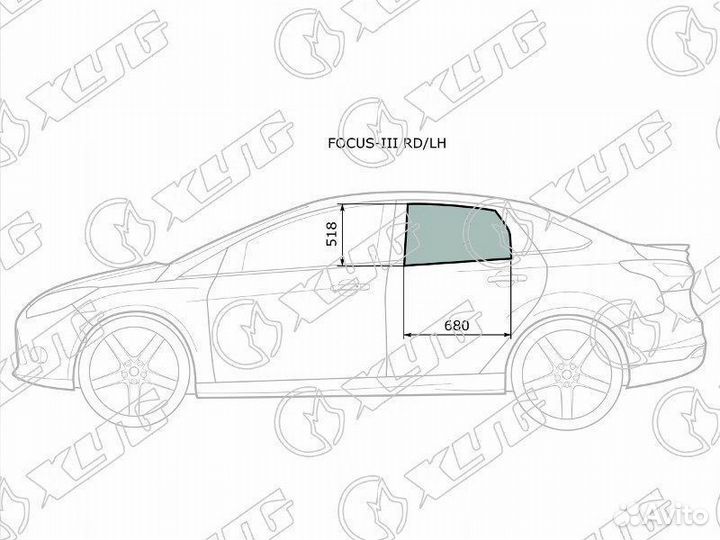 Стекло заднее левое опускное ford focus III 4 /5D