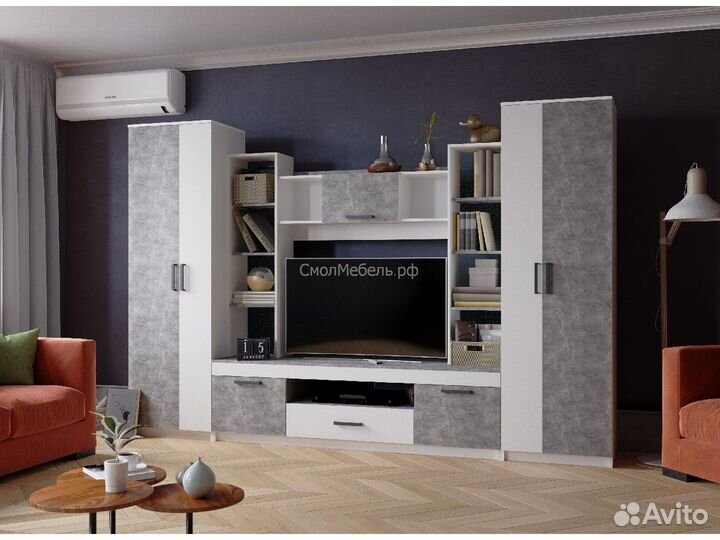 Стенка в гостиную белая 3 метра