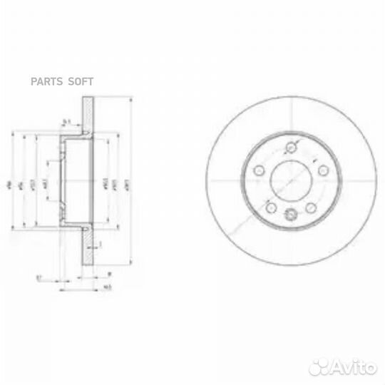 Delphi BG3415 BG3415 диск тормозной передний\ VW T