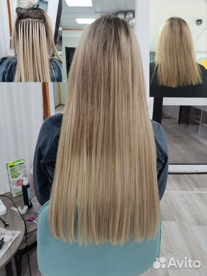 Наращивание волос в салоне