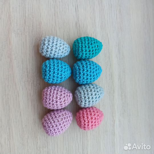 Амигуруми птичье с гнездо с яицами