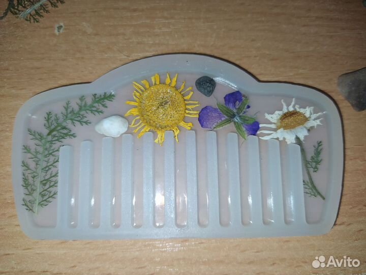 Гребень из эпоксидной смолы, ручная работа
