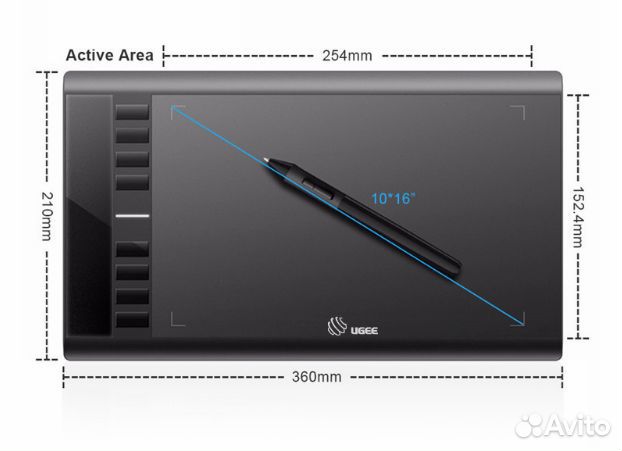 Графический планшет ugee m708 большой