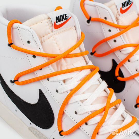 Мужские Nike Blazer Mid 77 White Orange Laces