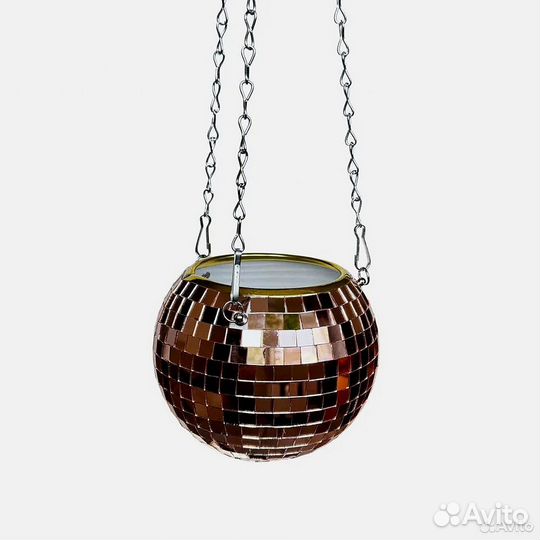 Кашпо из диско шара / кашпо из зеркальной мозаики