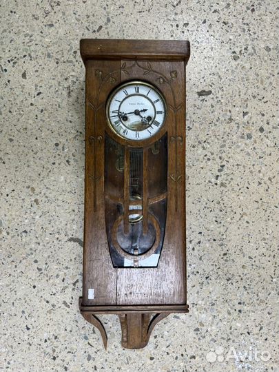 Часы настенные 19 век Gustav Becker старинные