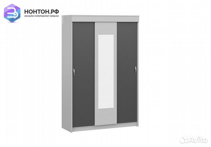 Шкаф-купе Бассо серый / антрацит