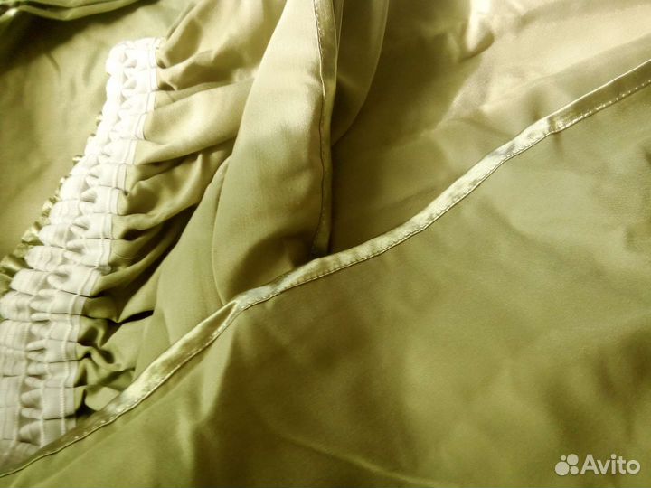 Шторы большие зелёные