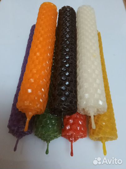 Свечи из цветной медовой вощины-ручная работа