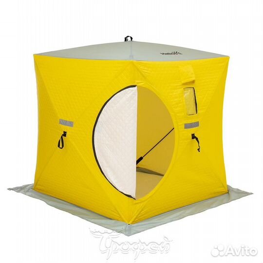Палатка зимняя утепл. Куб 1,5х1,5 yellow/gray