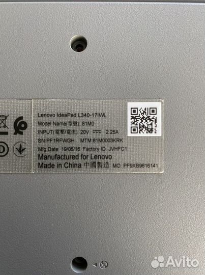 Ноутбук Lenovo L340-17 разбор, запчасти