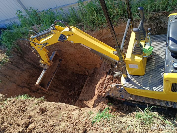 Услуги мини экскаватора, услуга ямобура, дренаж
