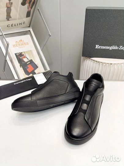 Кроссовки из натуральной кожи Ermenegildo Zegna