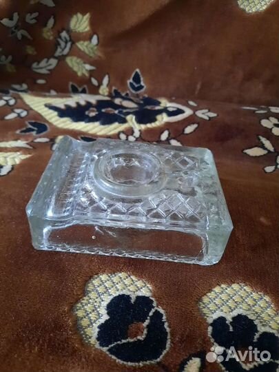 Чернильница старинная ажурное стекло