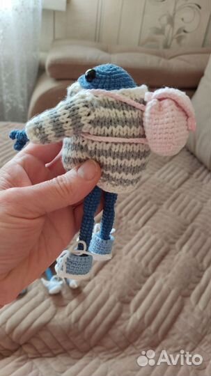 Вязаная крючком лягушка Хьюго ручная работа