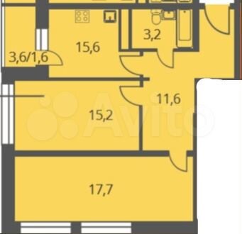 2-к. квартира, 60,1 м², 21/25 эт.