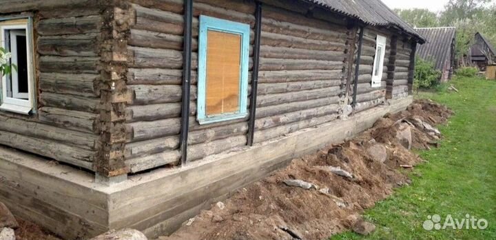 Замена венцов подъем дома ремонт фундамента