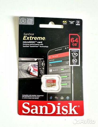 Карта памяти Sandisk Extreme 64/128/256/512 gb
