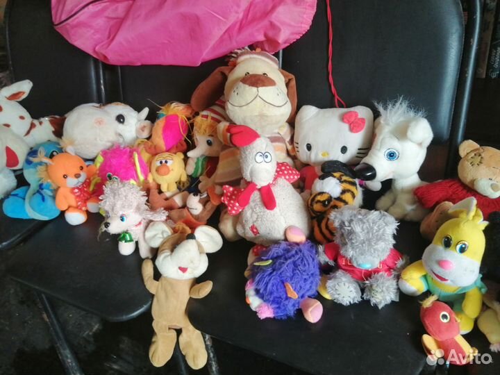 Игрушки мягкие и мешочек для них, б/у