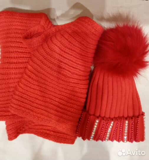 Зимние шапки, снуд , перчатки для девочки 7 - 13 л