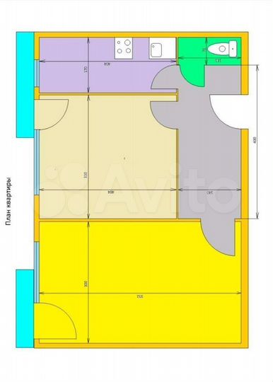 2-к. квартира, 42,8 м², 3/4 эт.