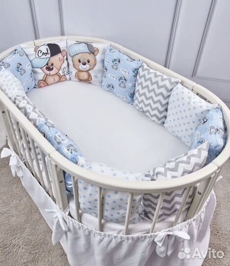 Бортики в детскую кроватку+ одеяло