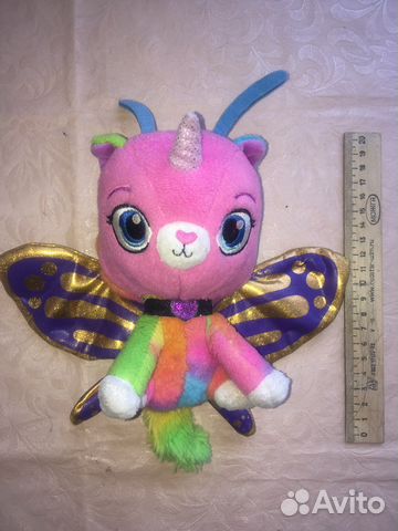 Мягкая игрушка радужная единорожная кошка