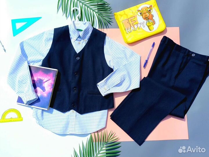 Школьная форма 134 140 на мальчика синяя